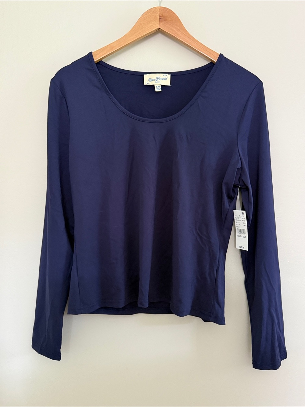 PacSun Navy Long Sleeve Scoop Neck Top